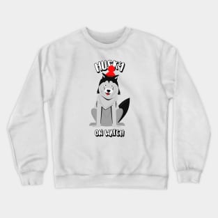 Husky On Watch Crewneck Sweatshirt